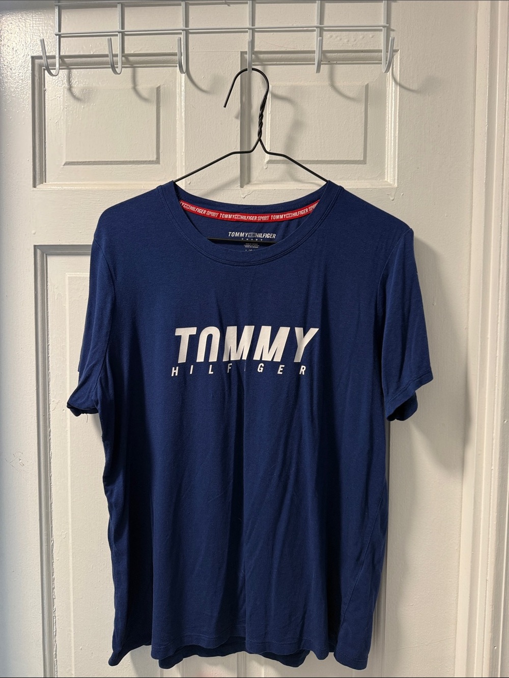 Tommy Hilfiger Sport Logo Tee Short Sleeve Blue Large